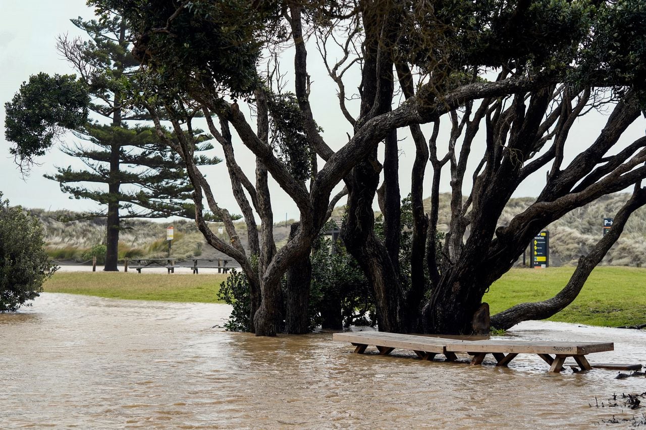 Inundaciones en Nueva Zelanda luego de las fuertes tormentas. Foto: AFP.