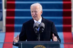 El presidente Joe Biden habla durante la 59.a inauguración presidencial en el Capitolio de los Estados Unidos en Washington, el miércoles 20 de enero de 2021 (AP Photo / Patrick Semansky, Pool).