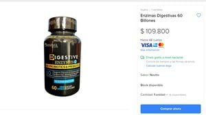 Digestive Enzimes es un producto vendido en internet sin el permiso del Invima.