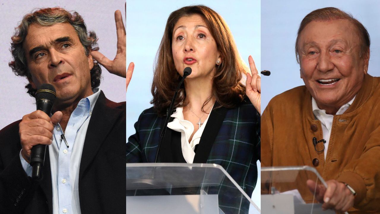 Los candidato presidenciales Sergio Fajardo, Ingrid Betancourt y Rodolfo Hernández
