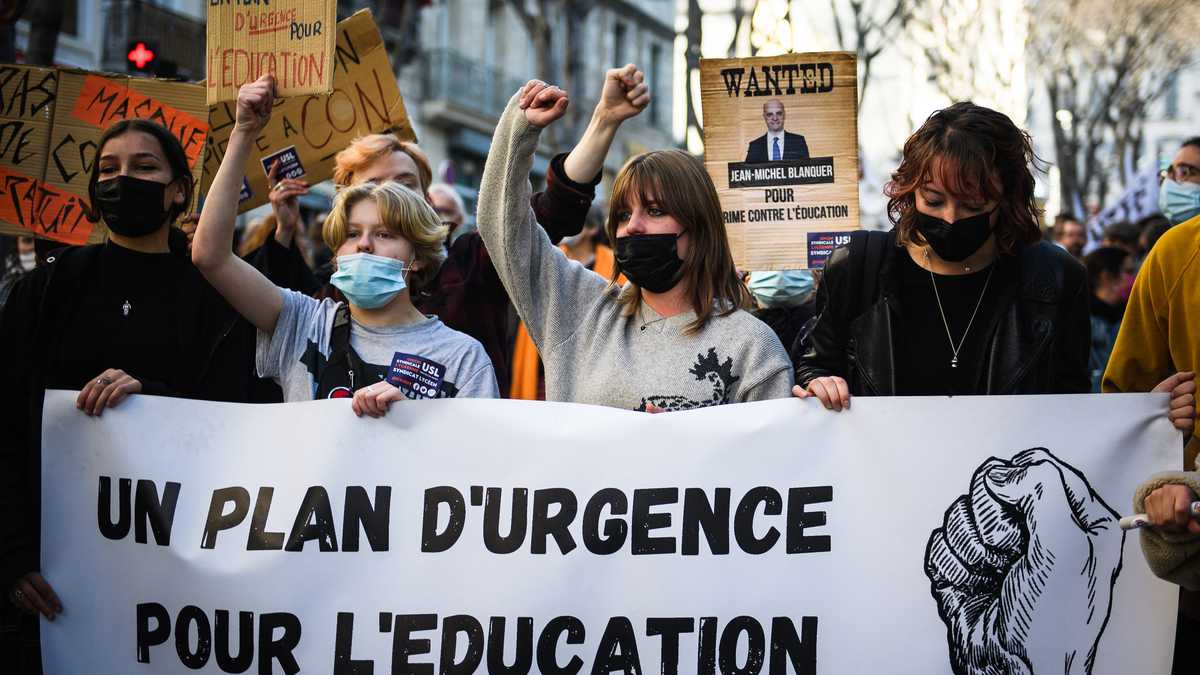 Protestas de maestros en Francia