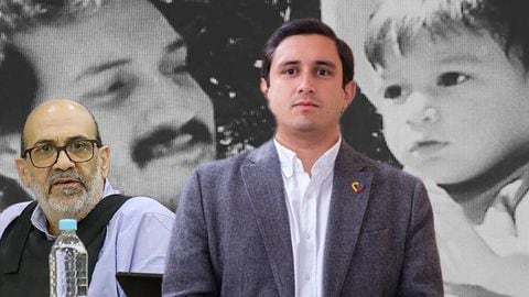 El congresista Jorge Tovar y su padre Jorge 40. Al fondo, ambos hace más de 20 años.