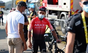 HAUTACAM, FRANCE - JULY 21: Nairo Alexander Quintana Rojas of Colombia and Team Arkéa - Samsic reacts after the 109th Tour de France 2022, Stage 18 a 143,2km stage from Lourdes to Hautacam 1520m / #TDF2022 / #WorldTour / on July 21, 2022 in Hautacam, France. (Photo by Dario Belingheri/Getty Images)