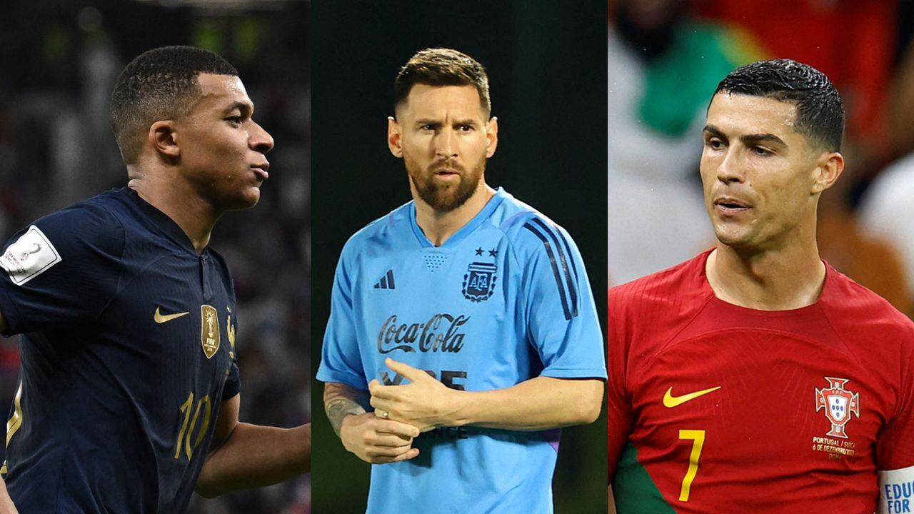 Mbappé, Messi y Cristiano Ronaldo. Foto: REUTERS/Dylan Martinez//REUTERS/Bernadett Szabo//REUTERS/Suhaib Salem REFILE