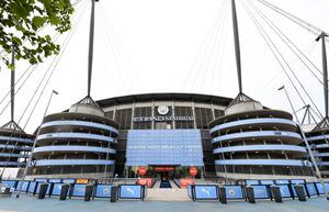Vista externa del Etihad Stadium, casa del Manchester City