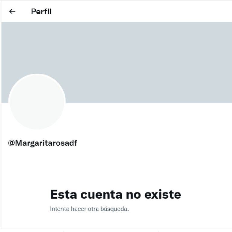Así aparece la cuenta de Margarita Rosa de Francisco este 23 de noviembre.