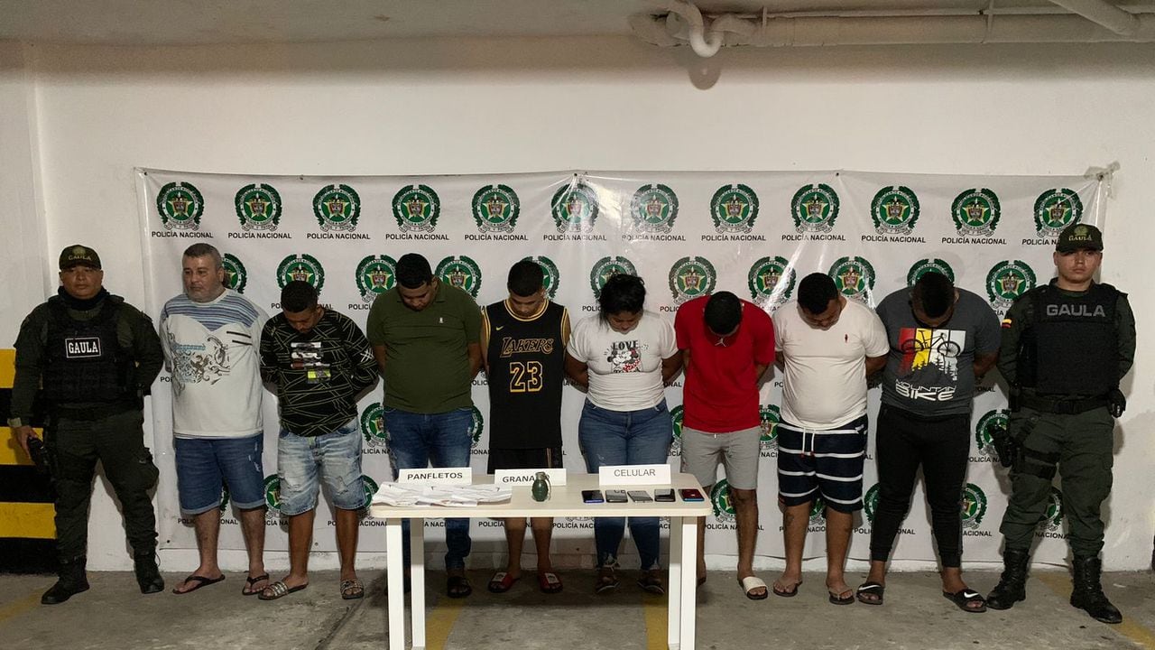 Ocho personas fueron capturadas durante un operativo contra la extorsión en Barranquilla.