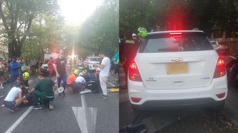 Accidente en avenida El Poblado en Medellín este 24 de marzo.