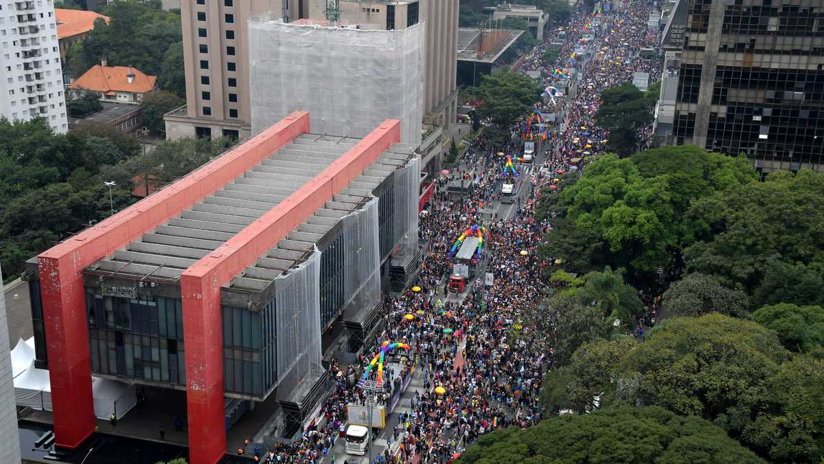 Marcha del Orgullo LGBTI en Sao Paulo, Brasil. (Photo by NELSON ALMEIDA / AFP)