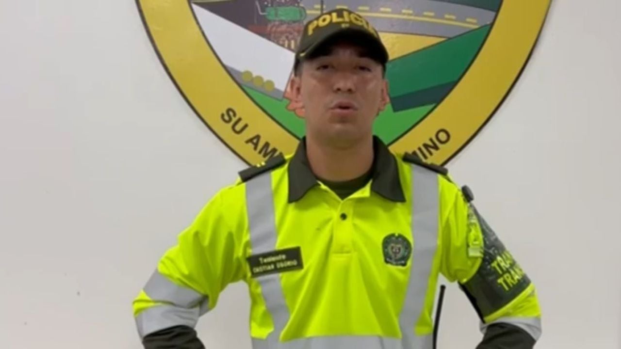 capitán Cristian Osorio, jefe de la Seccional de Tránsito y Transporte de la Policía Metropolitana de Santa Marta.