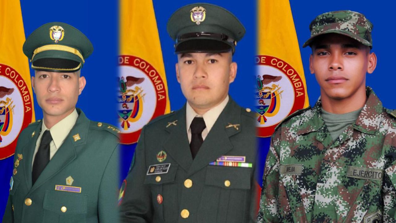 Estos son los tres militares asesinados por un soldado del Ejército, Alexander Orozco, quien sería un infiltrado de las disidencias de las Farc.