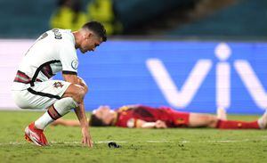Cristiano Ronaldo tras la eliminación de Portugal en  Eurocopa