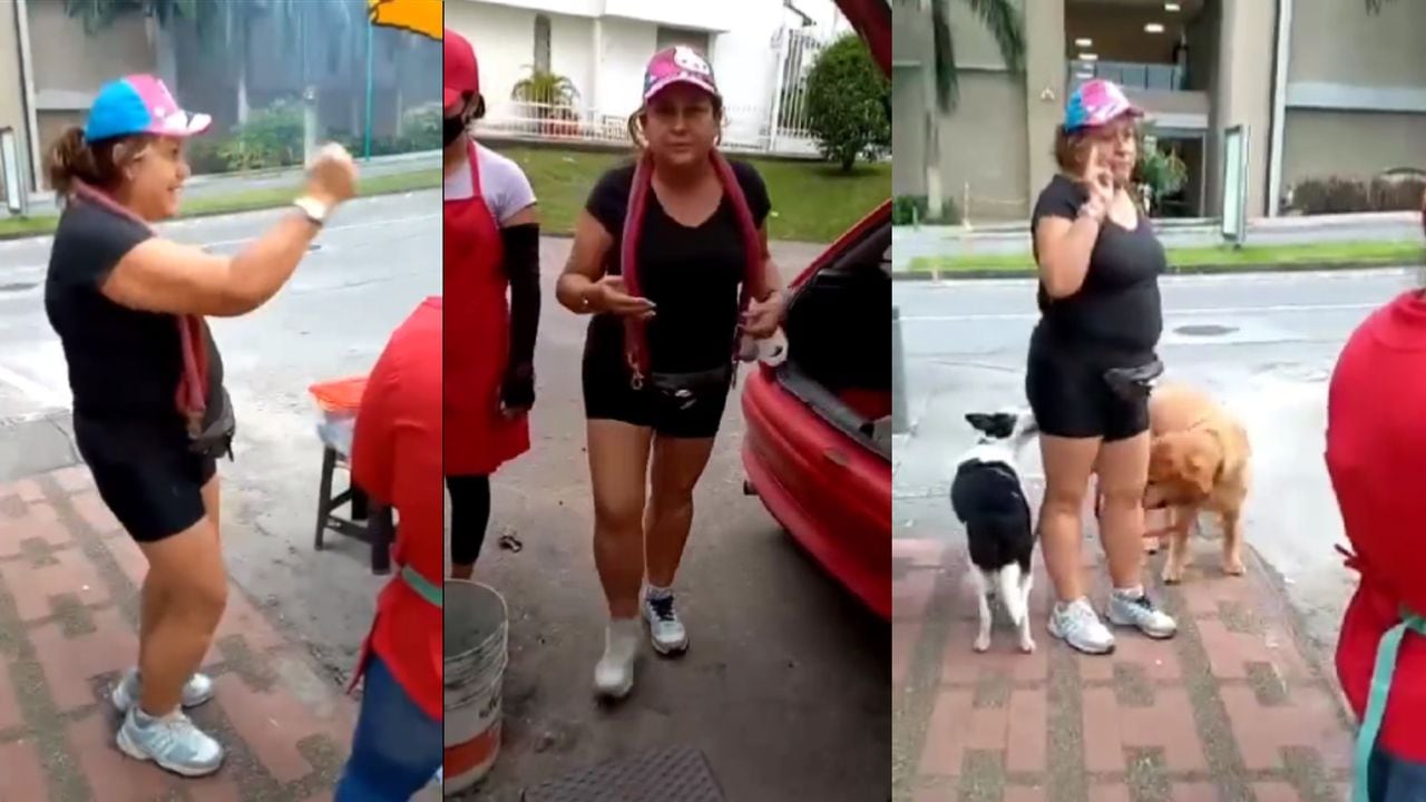 Natalia Martínez, cómo se identificó la mujer que agredió a vendedoras ambulantes en Villavicencio. Capturas de pantalla de video publicado en Twitter por @StevenLievano