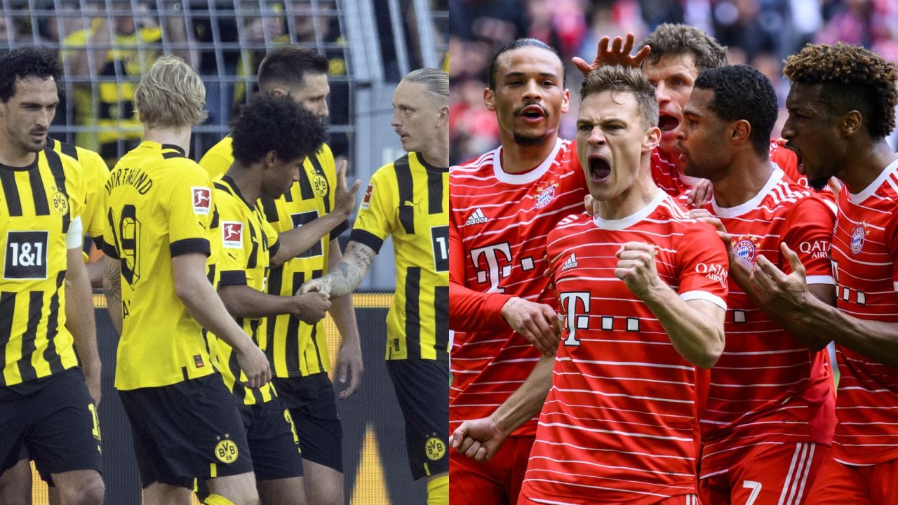 Borussia Dortmund y Bayern Múnich. Foto: AP/Bernd Thissen/dpa//AP/Tom Weller/dpa