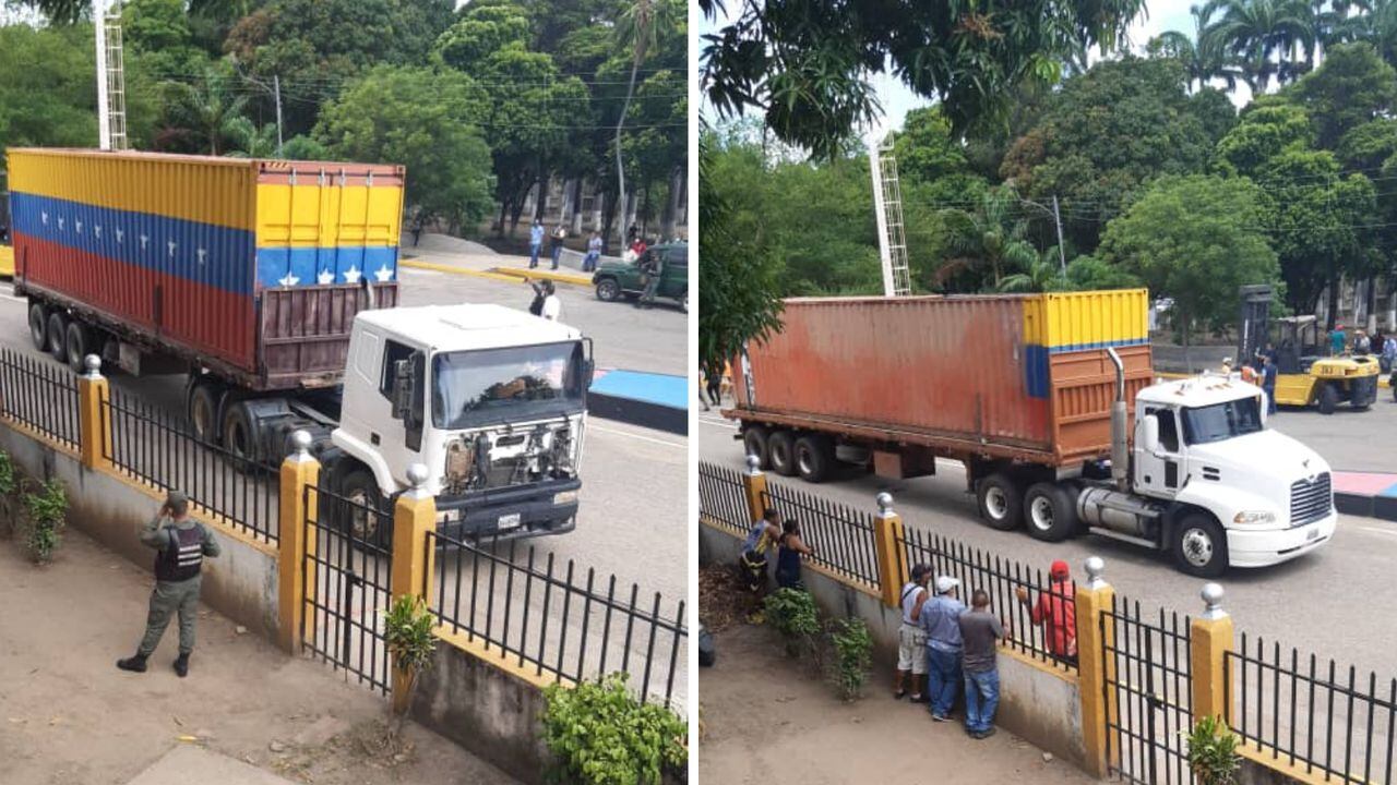 Los contenedores los colocó arbitrariamente el Gobierno de Nicolás Maduro, para evitar el ingreso de la ayuda humanitaria, en febrero de 2019.