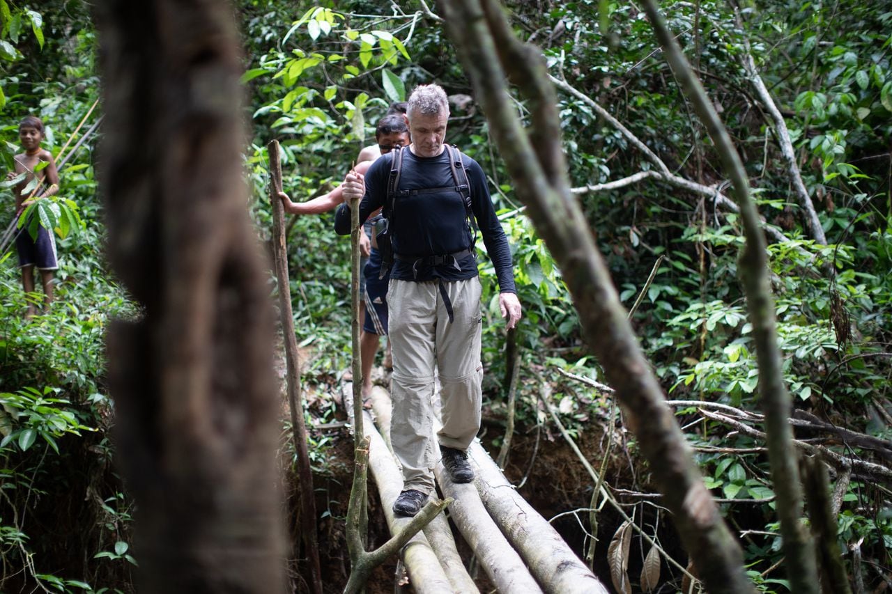 El periodista Dom Phillips de 57 años desapareció en la Amazonía brasileña. (Photo by Joao LAET / AFP)