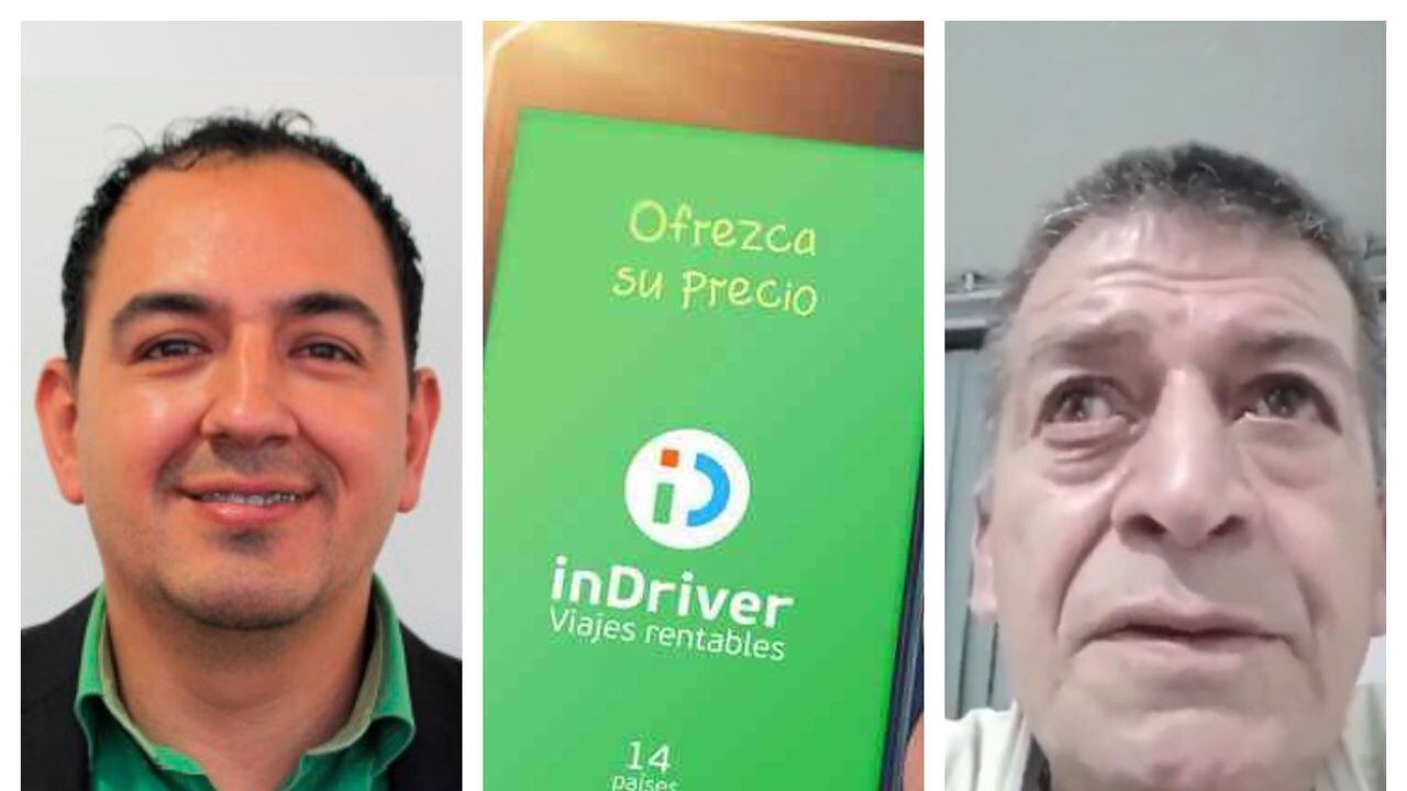 Concejal Julián Osorio y conductor de InDriver Carlos Gutiérrez.