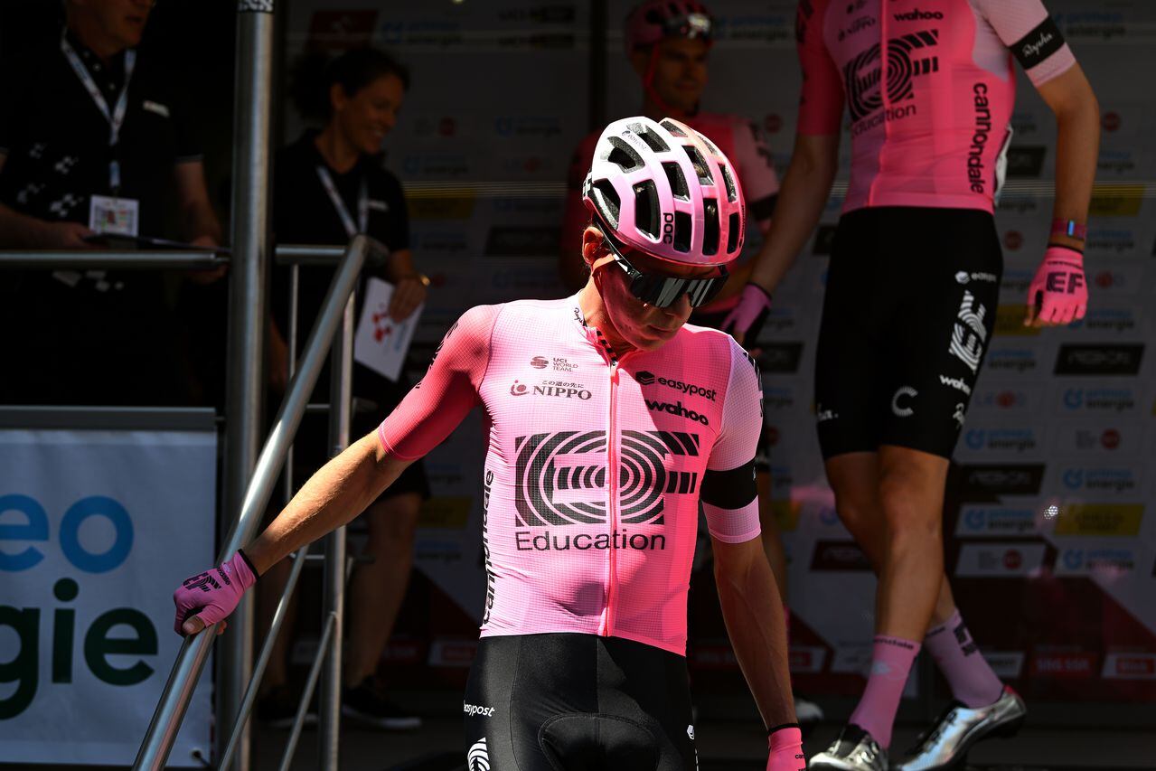 BEROMÜNSTER, SWITZERLAND - JUNE 12: Rigoberto Uran of Colombia and Team EF Education-EasyPost prior to the 86th Tour de Suisse 2023, Stage 2 a 173.7km stage from Beromünster to Nottwil / #UCIWT / on June 12, 2023 in Beromünster, Switzerland. (Photo by Dario Belingheri/Getty Images)