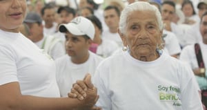 Claudina Higuita de Robledo, imagen de referencia cuando cumplió los 107 años.