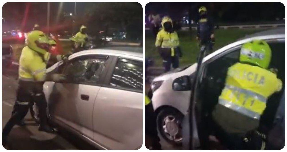 En video quedó registrado el momento en el que un policía agrede un vehículo y saca a un conductor a la fuerza. La Policía se defiende y dice que el conductor los embistió primero.