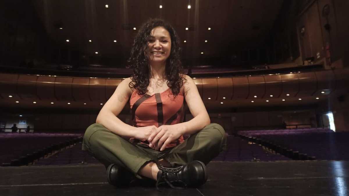 Sara, durante una presentación en el imponente Teatro Jorge Eliécer Gaitán.