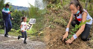 518 árboles fueron plantados en medio de una carrera en Ubalá, Cundinamarca.