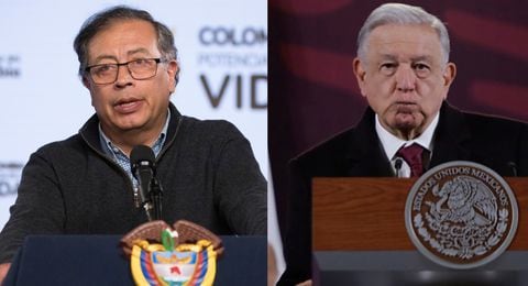Gustavo Petro, presidente de Colombia, y Andrés Manuel López Obrador, presidente de México.