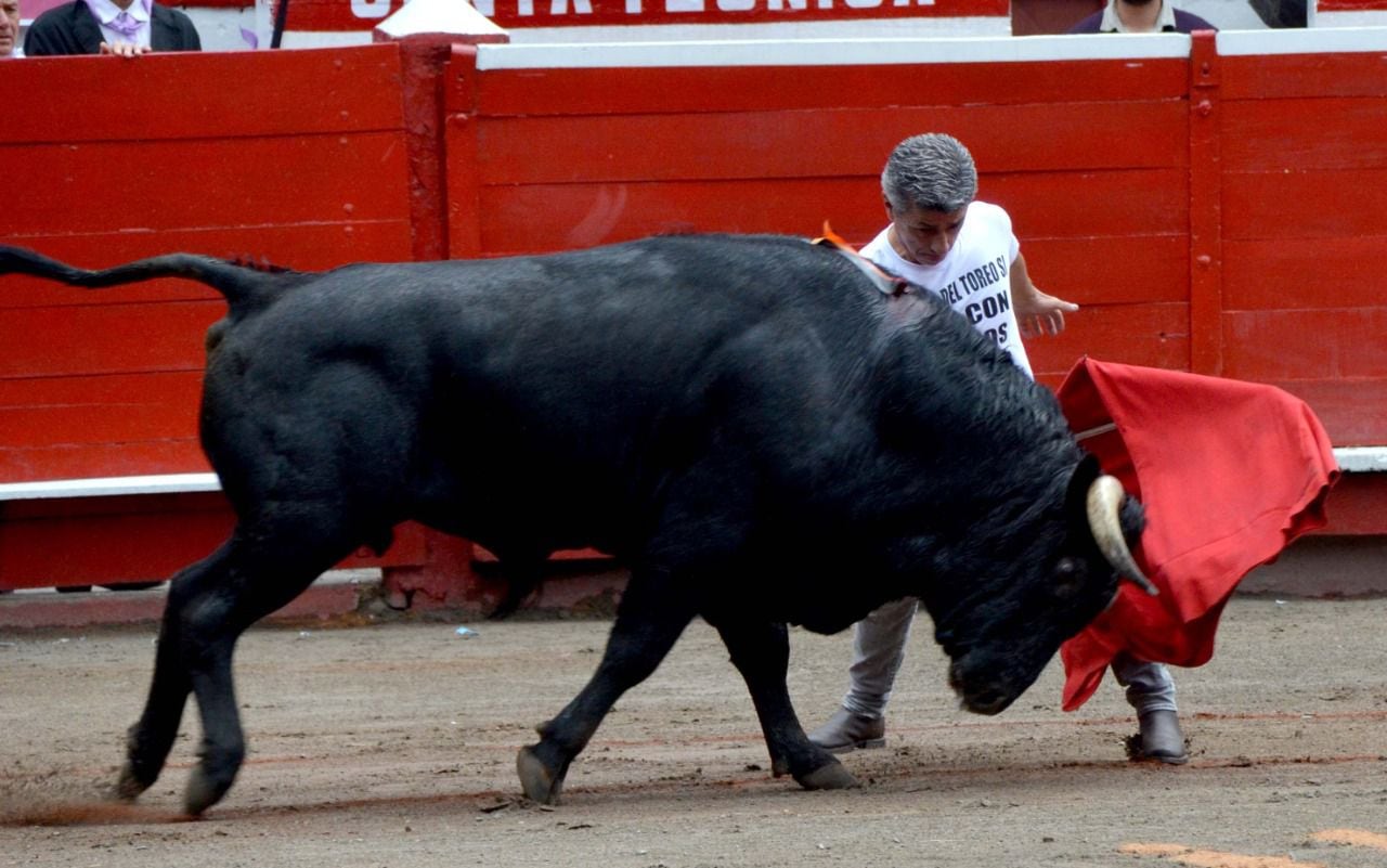 Guillermo Perlaruiz, en el ruedo de la plaza de toros de Manizales.