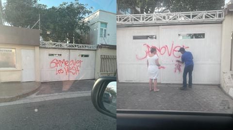 Mensaje que dejaron en casa del clan Vega Daza en Barranquilla.