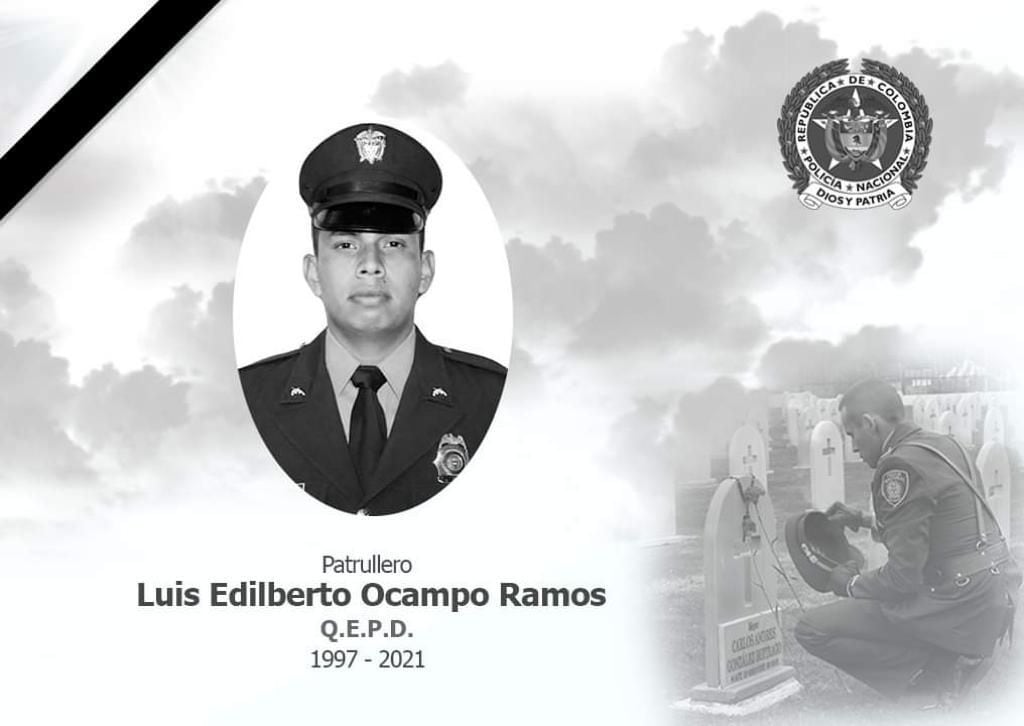 Luis Edilberto Ocampo Ramos, patrullero asesinado en Bogotá.