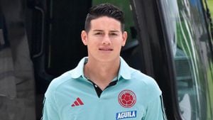 James Rodríguez llegando a Barranquilla para entrenar con la Selección Colombia