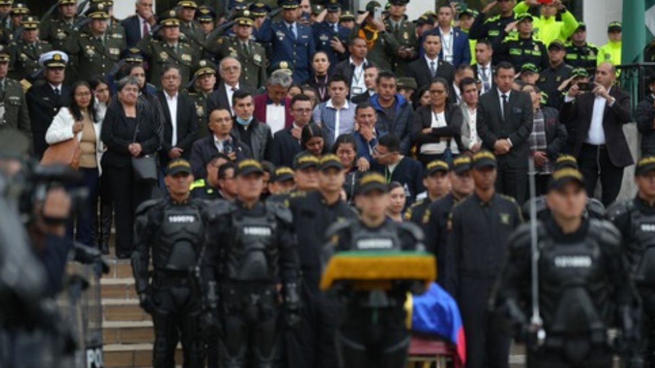 Despedida de policía asesinado en Caquetá.
