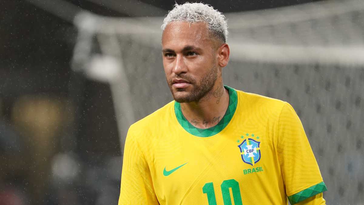 TOKYO, JAPAN - JUNE 06: Neymar Jr. of Brazil react during the international friendly match between Japan and Brazil at National Stadium on June 06, 2022 in Tokyo, Japan. (Photo by Getty Images/Etsuo Hara)