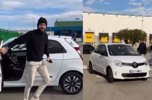 Gerard Piqué llegó a la 'Kings League' manejando un Twingo E-Tech