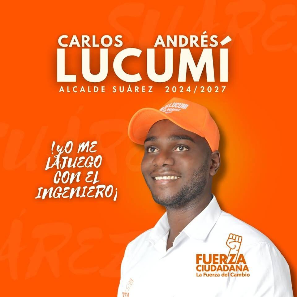 Carlos Lucumí, excandidato a la Alcaldía de Suárez, Cauca.
