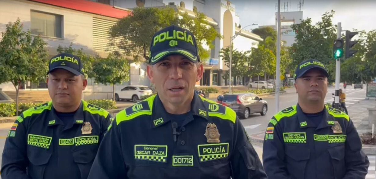 Coronel Oscar Daza comandante (E) policía metropolitana de Barranquilla.