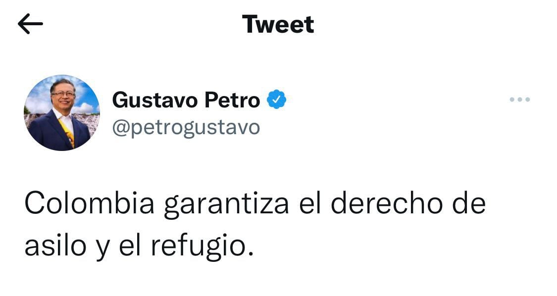 Tweet del presidente Gustavo Petro.
