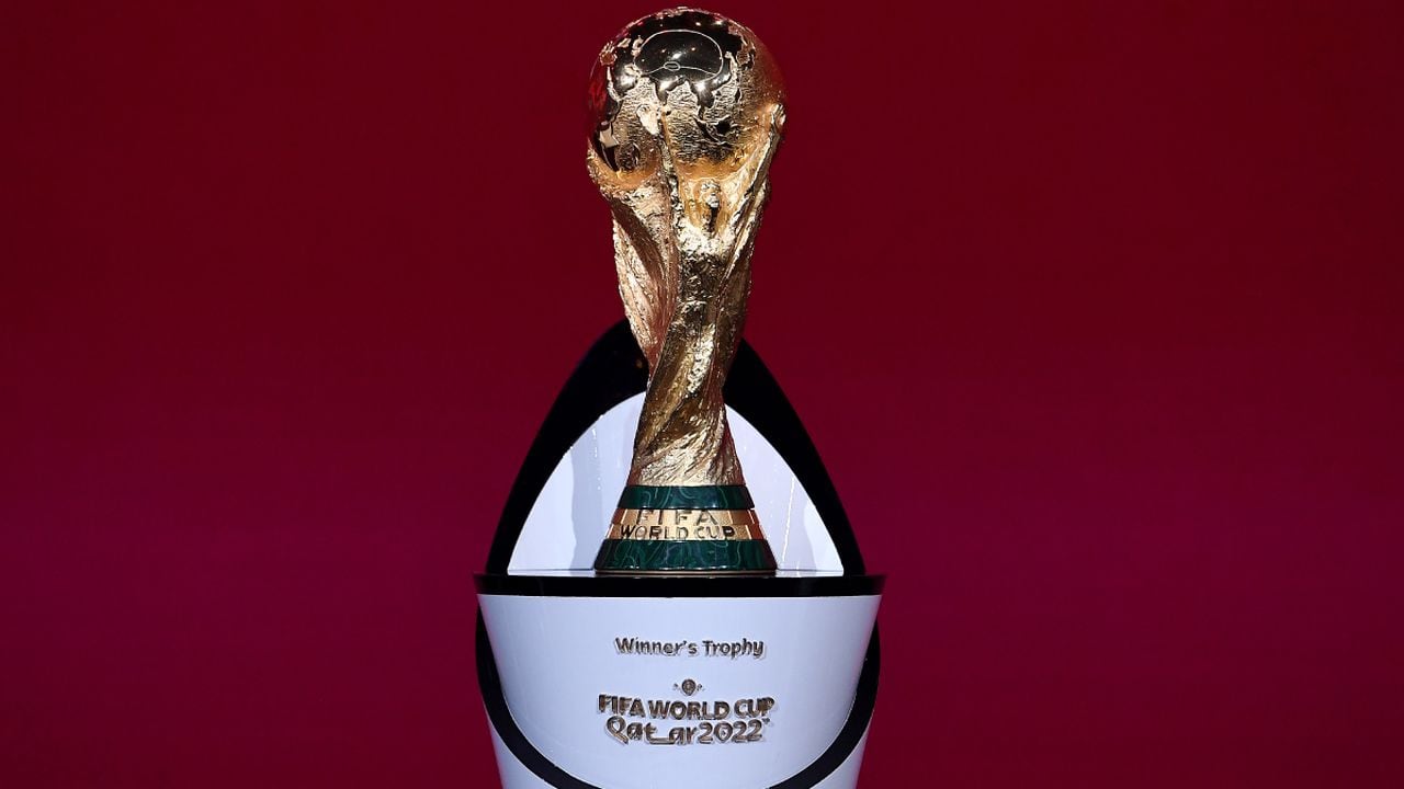 ZURICH, SWITZERLAND - DECEMBER 07: In this handout provided by FIFA The World Cup Trophy is seen prior to the Preliminary Draw of the 2022 Qatar FIFA World Cup on December 07, 2020 in Zurich, Switzerland. (Photo by FIFA/FIFA via Getty Images)