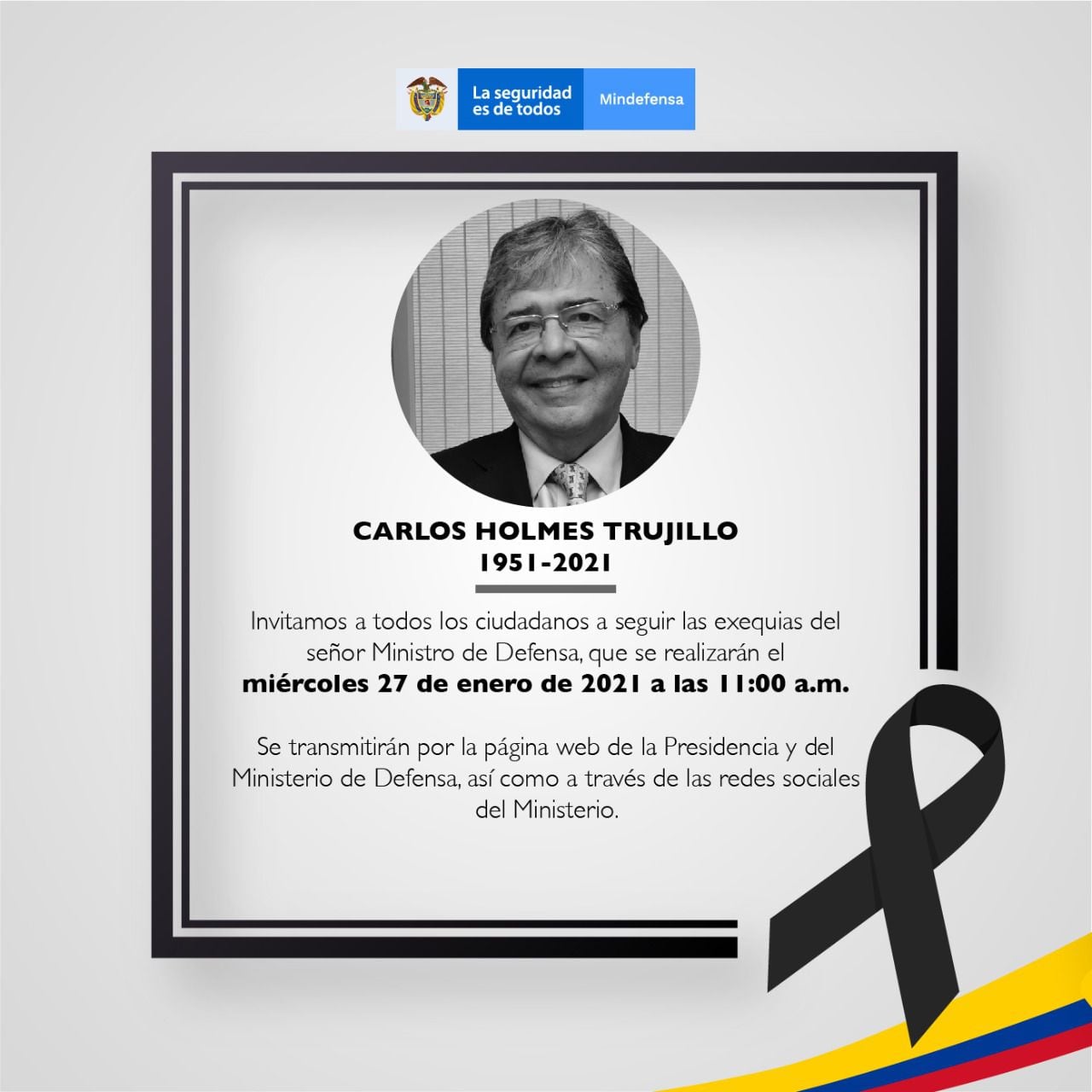 Homenaje Carlos Holmes Trujillo, Ministerio de Defensa
