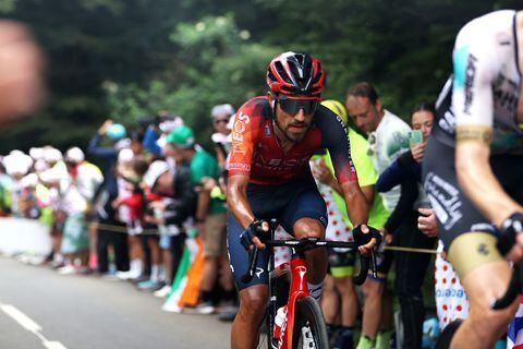LARUNS, FRANCE - JULY 05: Daniel Martinez of Colombia and Team INEOS Grenadiers competes during the stage five of the 110th Tour de France 2023 a 162.7km stage from Pau to Laruns / #UCIWT / on July 05, 2023 in Laruns, France. (Photo by Michael Steele/Getty Images)