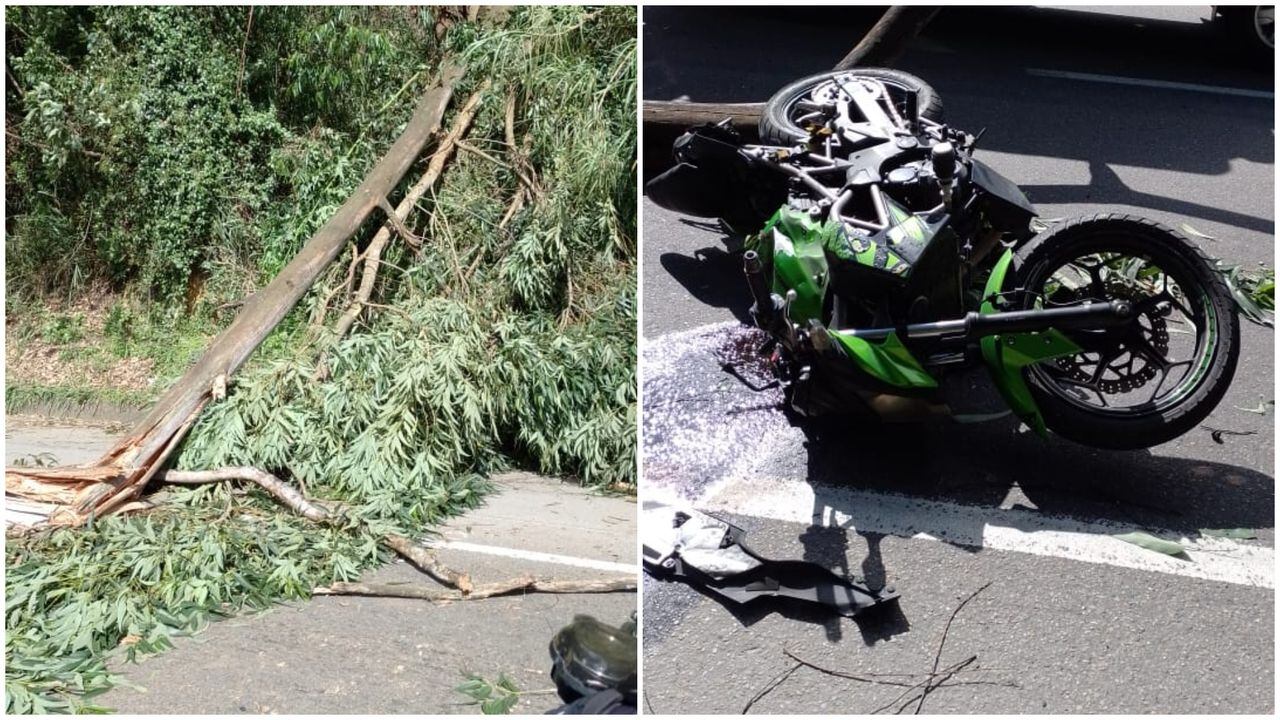 Accidente en la vía Girardot - Bogotá. Foto compartida en la cuenta oficial de Twitter de @BluRadioCo