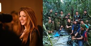 Shakira y niños rescatados