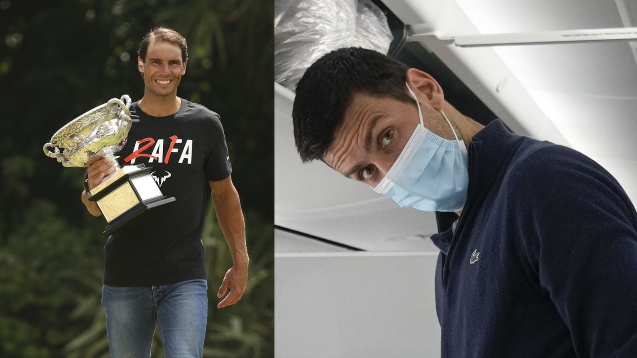 Rafa Nadal y Novak Djokovic. Foto: AP/	Hamish Blair/Darko Bandic