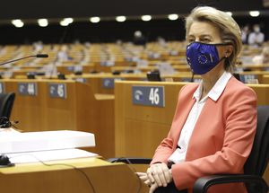 Presidenta de la Comisión Europea, Ursula Von der Leyen. (AP Photo/Olivier Matthys, Pool)