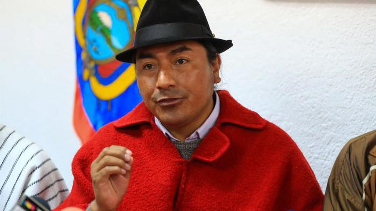 Leonidas Iza, es el líder indígena de las protestas en Ecuador. Foto: EFE.