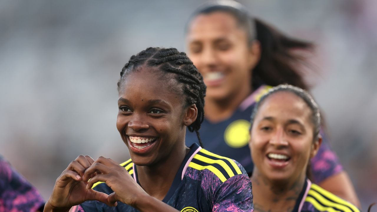 SAN DIEGO, CALIFORNIA - FEBRUARY 27:  Linda Caicedo #18 of Colombia. reacts after scoring a goal during the second half of a game against Puerto Rico for Group B - 2024 Concacaf W Gold Cup at Snapdragon Stadium on February 27, 2024 in San Diego, California. (Photo by Sean M. Haffey/Getty Images)