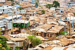 Barrio pobre de Kibera en Nairobi, capital de Kenia. Kibera es el barrio marginal más grande de África