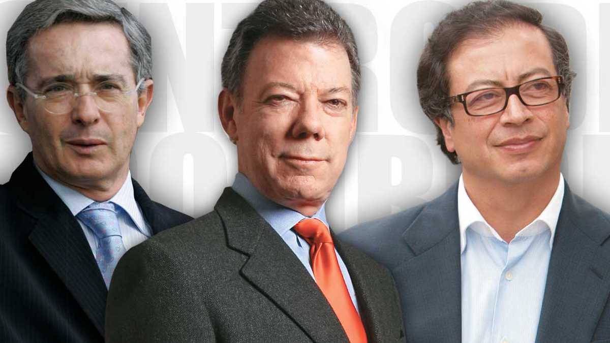 Álvaro Uribe, Juan Manuel Santos y Gustavo Petro 