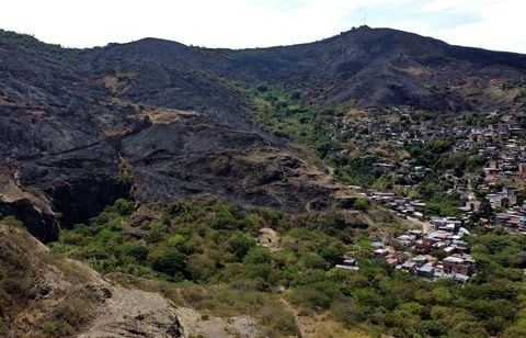 Auotridades en alerta máxima para que no invadan los cerros de Menga tras los voraces incendios del viernes pasado. fotos Raúl Palacios.