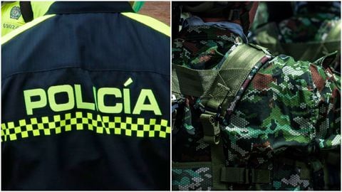 Patrullero de la Policía Nacional, soldado del Ejército Nacional